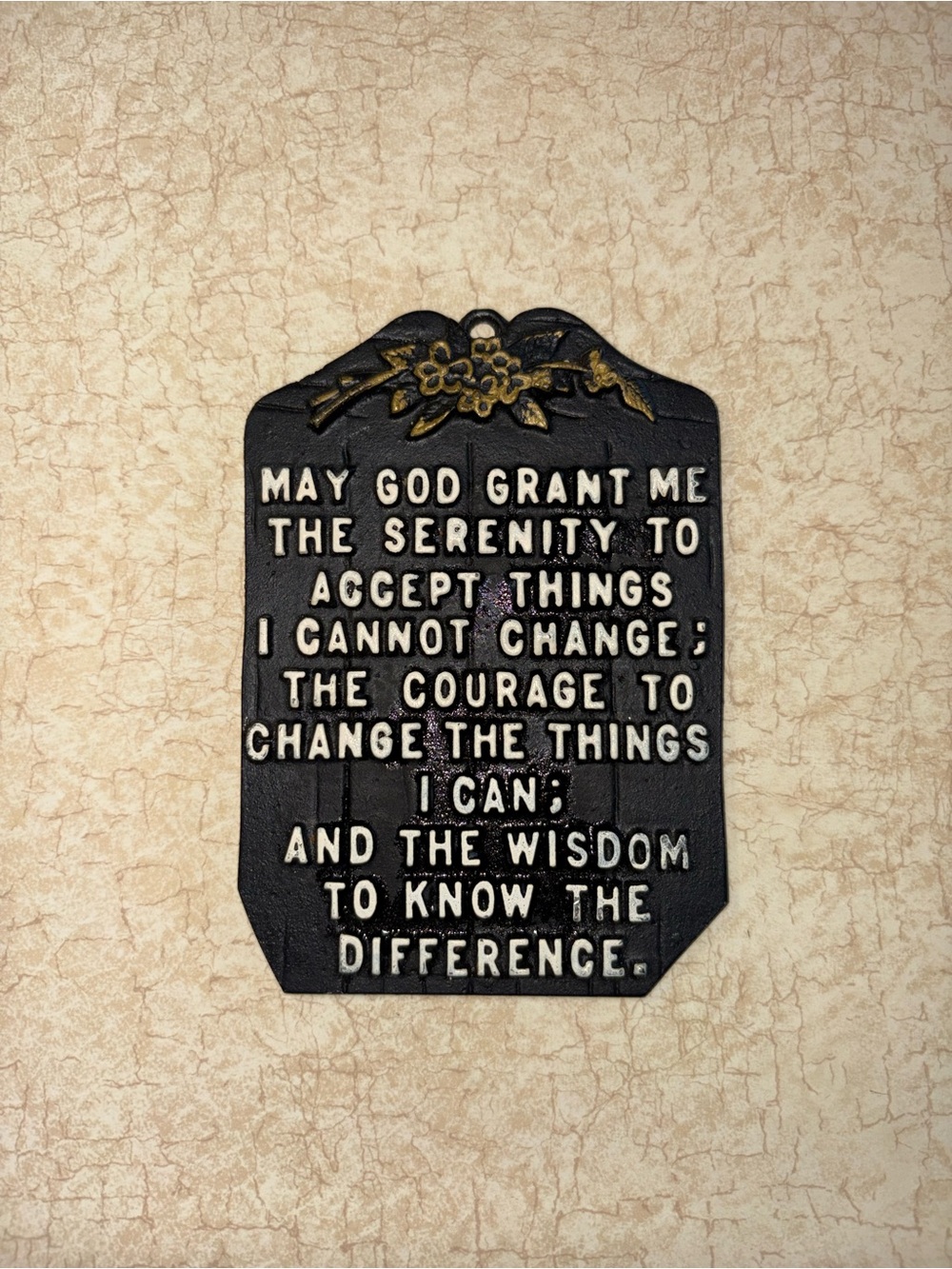 Black Plaque Wall Hanging with Serenity Prayer